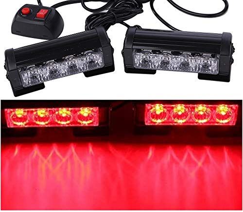 [Avan Knight] 12V ストロボ ライト バー LED 2個 セット 緊急 警告灯 車 トラック トレーラー ランプ KRB186 レッド