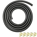 燃料ホース ガソリンホース 内径6mm 外径12mm ホースバンド 耐油 耐熱 耐圧 耐腐食性 二重構造 フッ素ゴム 全長1M バイク/自動車用 専用ホースクラ...