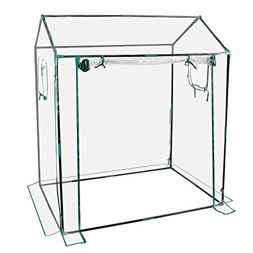 Xverycan ビニールハウス 簡易温室 ビニール温室 小型 ベランダに適用 透明PVC 家庭用 組立簡単/工具不要 温室栽培 ガーデンハウス 防寒/防風対策 ファスナーで開閉