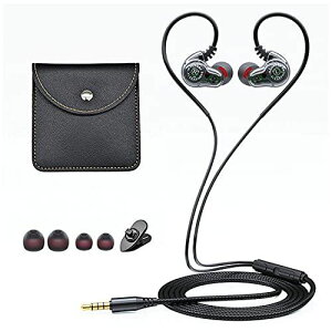 Holiper 3.5mm有線イヤホン 超軽量イヤホン、独立した低音強化、HiFi音質ヘッドホン、イヤーフック付きヘッドセット、音量調節と通話機能付きイヤフォン、イヤホンバッグ付き、1.2mケーブルバーゲン