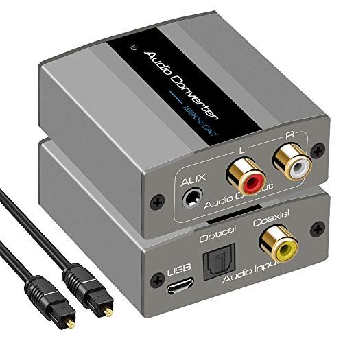 デジタル アナログ DAC 音声 コンバーター Coaxial Optical (Toslink/SPDIF)→AUX 3.5mm RCA (L/R) ステレオ オーディオ 変換 光デジタル 同軸 アナログ オーディオ ...