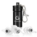 日本人向けの耳栓 Quietide 耳栓 安眠 防音 小さいサイズ フィルター搭載 遮音値32dB 睡眠 飛行機 仕事 勉強 水洗い可能 繰り返し使用可能 携帯ケース付き 日本語説明書付 Q5 透明黒