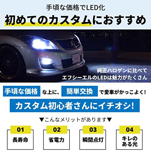 fcl.(エフシーエル) H8 H11 H16 LEDフォグランプ ホワイト 白 6500K 車検対応 純正配光 長寿命 12V 24V 専用 左右分2個入り H8/H11/H16