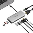 WAVLINK USB Cハブ/USB-C ミニドッキングステーション/9-in-1(1xHDMI/1xVGA/3xUSB A/1x RJ45/1 x SD Card Slot Micro SD Card Slot ... Small(2)