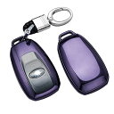 スバル用 スマートキーカバー ケース リモコン キー カバー 高級 TPU 軽量 シリコン キーホルダー 汚れ 落下 傷防止 (紫黒)