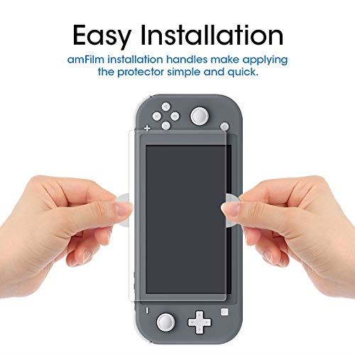 3枚入り「amFilm 」Nintendo Switch Lite用 ガラスフィルム 強化ガラス 保護フィルム 指紋防止・目の疲れ軽減・最?硬度9H・耐スクラッチ・飛散防止・高透過率・気泡ゼロ・貼り付け簡単