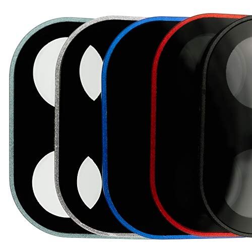 iPhone12 一体型 アルミフレーム レンズプロテクター フィルター レンズガラス カメラガラス 保護 レンズ カメラ ガラス プロテクター (iPhone 12 - レッド) 2