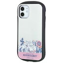 グルマンディーズ ピーターラビット? iPhone12 mini(5.4インチ)対応ハイブリッドガラスケース ラインアート PR-57B ベージュ