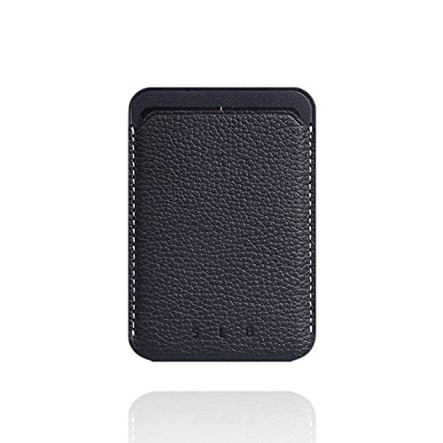 SLG Design MagSafe カードケース ウォレット 本革 iPhone 12 カード収納 背面 電磁波防止シート内蔵 2枚収納 Full Grain Leather SD20803MS(ブラックブルー)