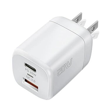 20W PD充電器 3.0 折畳式 2ポートUSB-A & USB-C/Type-C 超小型 iPad 急速充電 USB-C タイプc 充電器 【PSE認証済/PD&QC3.0対応】 iPhone iPad