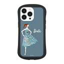 バービー　iphone ケース グルマンディーズ Barbie iPhone13 Pro 対応 ハイブリッドクリアケース ボーダー BAR-29A