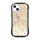 バービー　iphone ケース グルマンディーズ Barbie iPhone13 対応 ハイブリッドガラスケース ドレス BAR-25C