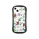 グルマンディーズ くまのがっこう iPhone13(6.1インチ)対応 ハイブリッドクリアケース 総柄 KG-256A