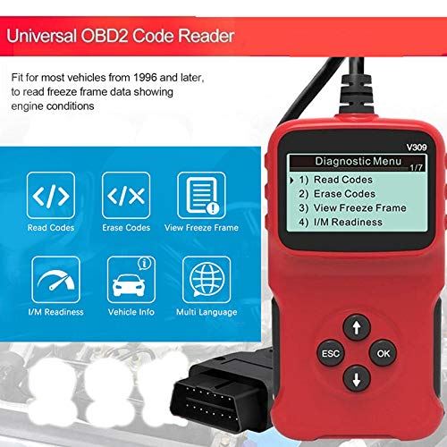 車用故障診断機 診断スキャナー OBD2診断スキャナー 車用OBD2診断ツール 英語/ドイツ語/フランス語/オランダ語/スペイン語調整可能 車用コードリーダーツール 動作電圧9-16V 動作電流80mA データー読み取り ... 3