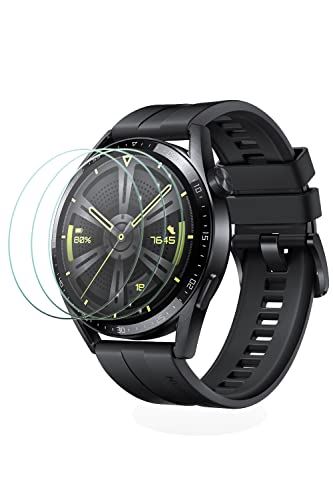 [3枚入り] For HUAWEI WATCH GT 3 46MM ガラスフィルム HUAWEI WATCH GT3 46MM 用 液晶保護フィルム 保護フィルム 高透過率 反射防止 硬度9H 防爆裂 気泡ゼロ自動吸着