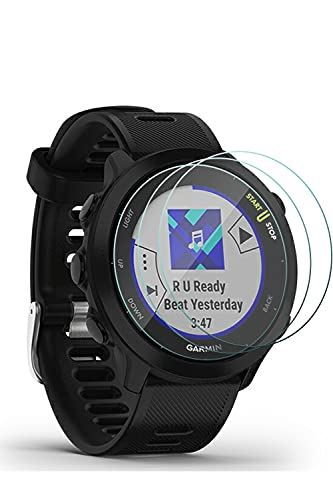 [3枚]For GARMIN (ガーミン) ForeAthlete 55 ガラスフィルム GARMIN ForeAthlete 55 用 保護フィルム 高透過率 反射防止 硬度9H 防爆裂 気泡ゼロ自動吸着