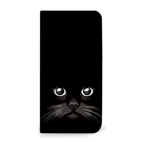 ALCATELONETOUCH IDOL2S ケース 手帳型 ベルトなし ネコ ねこ 猫 2 ブラック (310) NB-0159-BK/IDOL2S