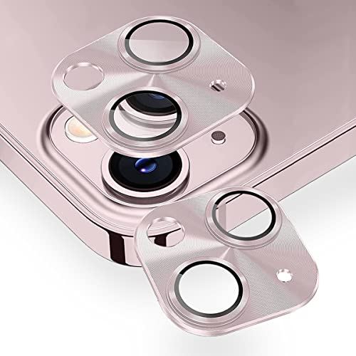 【2個入り 】iPhone13/ iPhone13 mini カメラフィルム カメラ保護フィルム Annruiio 2眼 カメラカバー カメラ レンズ 保護カバー 超薄型 2.5D 高透過率 粘着性強い 露出オーバー防止 ... ピンク