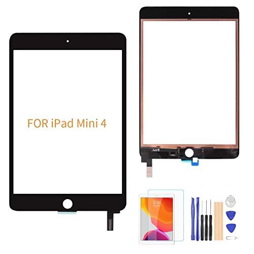 A-MIND for iPad mini 4 交換修理用タッチパネル,フロントガラスデジタイザ 取り付けテープ付属 画面保護フィルム 修理パーツ部品- 対応機種 A1538,A1530 (LCDなし）