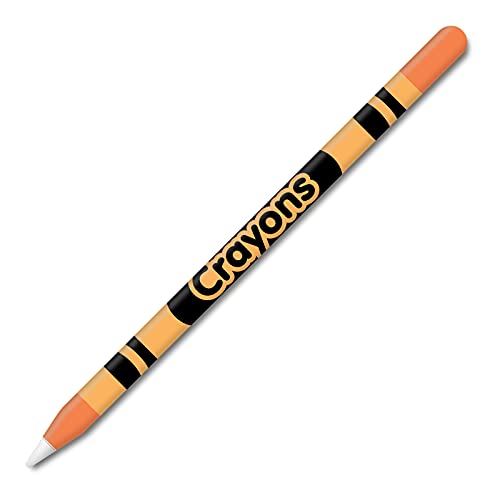 アップルペンシル2世代専用スキンシールス Apple Pencil iPad Pro Apple Pen テッカー 保護フィルム カバー ケース クレヨン柄（2枚組）C06、オレンジ