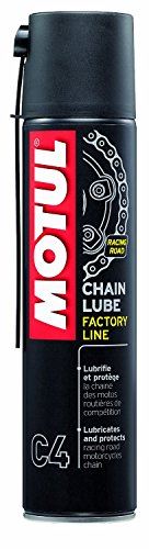 MOTUL(モチュール) C4 CHAIN LUBE FACTORY LINE (C4チェーンルブ ファクトリーライン) スプレー式2輪(オンロード) チェーン潤滑用 (競技系) 中粘着性・白色 (ボロン配合)400ml