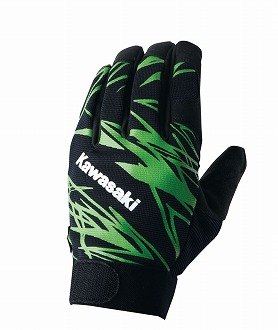 Kawasaki (メーカーアクセサリー) カワサキグラフィックメッシュグローブBG [サイズ]LL [カラー]黒緑 J80021838のサムネイル