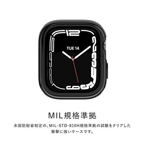 【SwitchEasy】 Apple Watch Series 7 41mm SE 40mm 対応 ケース 米軍MIL規格 耐衝撃 アルミ × TPU 保護ケース 衝撃 吸収 シンプル Appleウォッチ 保護 カバー ... フラッシュブラック