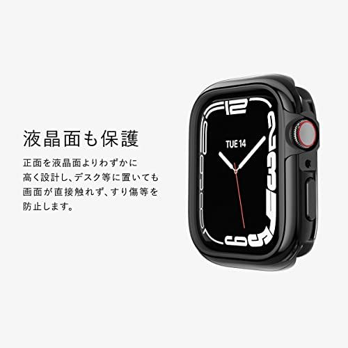 【SwitchEasy】 Apple Watch Series 7 41mm SE 40mm 対応 ケース 米軍MIL規格 耐衝撃 アルミ × TPU 保護ケース 衝撃 吸収 シンプル Appleウォッチ 保護 カバー ... フラッシュブラック