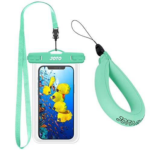 JOTO 防水ケース1個 + フローティングストラップ 1個 IPX8認定 GoPro水中カメラ 紛失防止 スマホ用ドライバッグ 最大7.0”に対応可能 ?グリーン