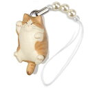ペットラバーズ 猫どん でぶ猫 茶トラ白 ビーズ ストラップ N-2302