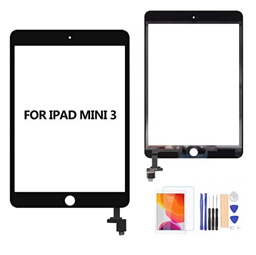 A-MIND for iPad mini 3 交換修理用タッチパネル|%%%|フロントガラスデジタイザ 取り付けテープ付属 画面保護フィルム 修理パーツ部品- 対応機種 A1601|%%%|A1600|%%%|A1599 MINI3-BLACK