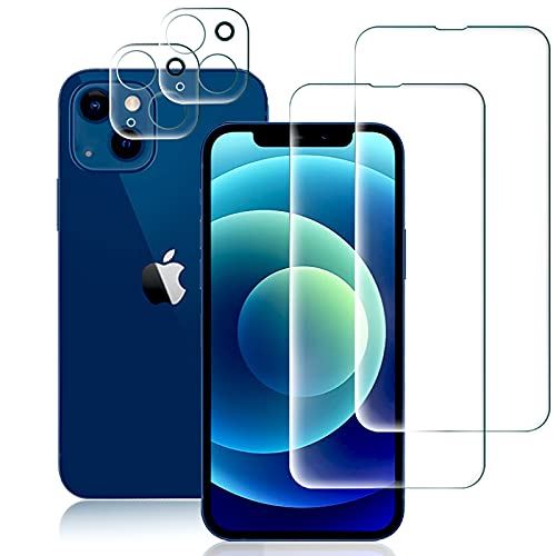 【4枚入り】FOR iphone 13 mini 5.4 用の ガラスフィルム 2枚 + 2枚 FOR iphone 13 mini 5.4 用の カメラ 強化...