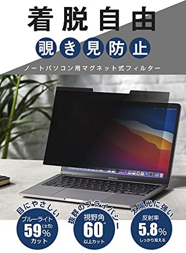 ノートパソコン プライバシーフィルム 覗き見防止 プライバシー保護 マグネット式 ノートPC クリア 画面保護 フィルム (12.1インチ対応)