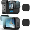 【6枚】FitStill 強化ガラスフィルムセット に適用Gopro Hero 10 / Hero 9 Media MOD アンチスクラッチ | メイン画面用2...