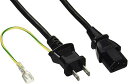 BUFFALO 電源ケーブル 3ピンソケット(メス)⇔2ピンプラグ(オス)2m BSACC0620BKA ブラック 単品