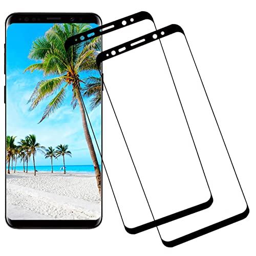 Galaxy S8 用 ガラスフィルム 保護フィルム【2枚セット】3D曲面 硬度9H 耐衝撃 高透過率 貼り付け簡単 全面保護 全面吸着 指紋防止 気泡ゼロ 高感度 Samsung Galaxy S8 用 フィルム 9H-Galaxy S8 用