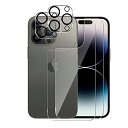 Fitudoos【2枚+2枚】For iPhone 14 Pro （ 6.1インチ） 背面 専用 フィルム + レンズ保護 フィルム 液晶保護 ガラスフィルム 9H硬度 /