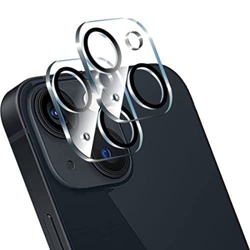 【2枚セット】iPhone14 / iPhone14 Plus カメラフィルム レンズ保護フィルム AnnhanT 2眼レンズ 黒縁取り 旭硝子製 超薄型 2.5D 高透過率 気泡ゼロ 剥がれ防止 貼り付け簡単 耐衝撃