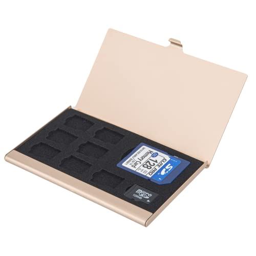 BOXMASTER SDカード マイクロsdカード ケース アルミケース SD 1枚 microSD 8枚 収納 (ゴールド)