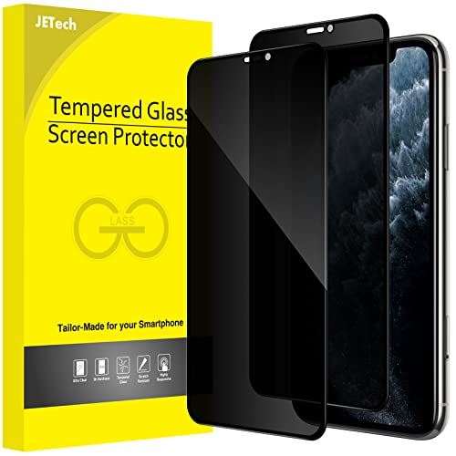 JEDirect iPhone 11 Pro Max/XS Max (6.5インチ専用) プライバシーフィルム 全面保護 覗き見防止 強化ガラスフィルム 隅々までカバー ケースに干渉なし 2枚セット