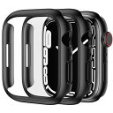 MRAIN-H Apple Watch用 ケース シリーズ 6 5 4 SE 対応 44mm 2枚入り アップルウォッチ用 ケース 強化ガラス保護フィルム付き HD PC カバー タッチセンシティブ フルカバー 超薄型 44mm Series 6 5 4 SE ブラック