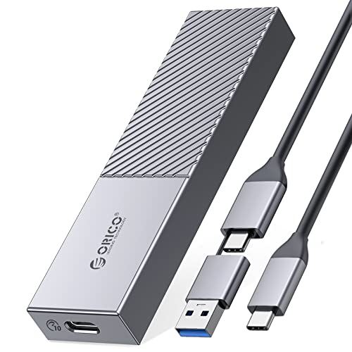 ORICO M.2 SSD 外付けケース SSD ケース NVME ケース USB C 3.2 Gen 2接続 10Gbps PCIe NVMe 6Gbps M.2 SATA M-Key(B+M Key) Gray