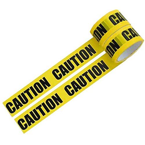 パッキングテープ バリケード テープ (CAUTION) 幅4.7cmX長さ25m 2巻セット フィルムテープ ライン用テープ 梱包 表示 安全