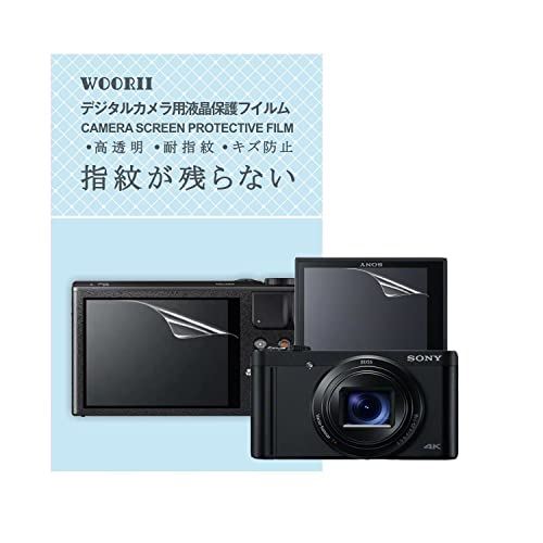 【WOORII】SONY DSC-WX800/WX700/DSC-HX99、OLYMPUS OM SYSTEM OM-1用 デジタルカメラ液晶保護フィルム PET製 2枚入り 高光沢 耐衝撃タイプ 指紋防止 気泡ゼロ