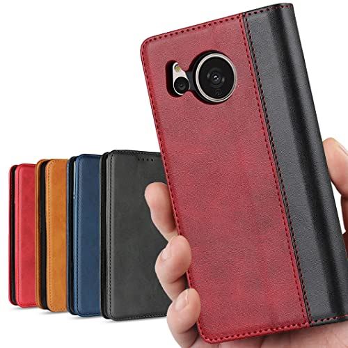AQUOS Sense7 ケース 手帳型 Sense 7 ケース センス7 ケース AQUOSsense7 全対応 SH-M24 UQmobile docomo SH-53C au SHG10 SIMフリー 楽天モバイル ... ?AQUOS Sense7 レトロ レッド-2色組合せ
