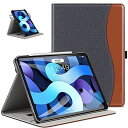 Ztotop iPad Air4 ケース第4世代/ iPad 10.9 ケース 2020 /iPad Pro 11 ケース 2018 360°回転 高級PUレザー製 ポケット付き Touch ID対応 オートスリープ機能 ... ブラック