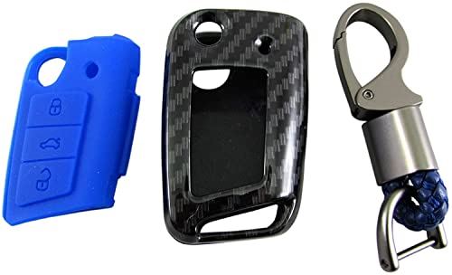 ポロGTI AWC カーボン調スマートキーケース 青 【 KEY-CASE-008 】 AWCZP AW WC CZP ZP フォルクスワーゲン VW ポロ GTI