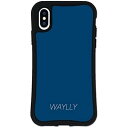 iPhone X ケース iPhone XS ケース どこでもくっつくケース WAYLLY(ウェイリー) アイフォンXケース アイフォンXSケース 着せ替え 耐衝撃 米軍MIL規格 スモールロゴ ネイビー セット MK iPhoneXS/X