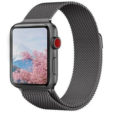 MORISHIKA コンパチブル apple watch バンド 42mm 44mm アップルウォッチバンド コンパチブルアップルウォッチ4 ベルト ミラネーゼループ ステンレス留め金製 長度調節でき コンパチブルapple watch series4/3/2/1に対応（42mm，44mm，スペースグレー）