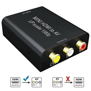 HDMI to AV 変換コンバーター、GANA HDMI to RCA変換 アダプタ HDMI入力AV出力1080P対応 音声転送 USB給電ケーブル付き PS3 /PS4 /XBOX/PC/カーナビ/Nintendo switch/TV用